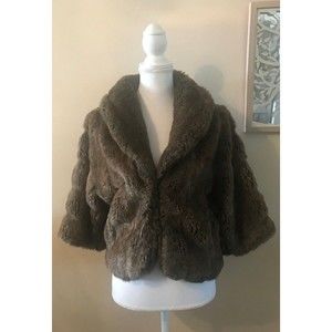 *SOLD* Silence+Noise Urban Outfitter UO Faux Fur Jacket/Coat~Brown~Slouchy~S